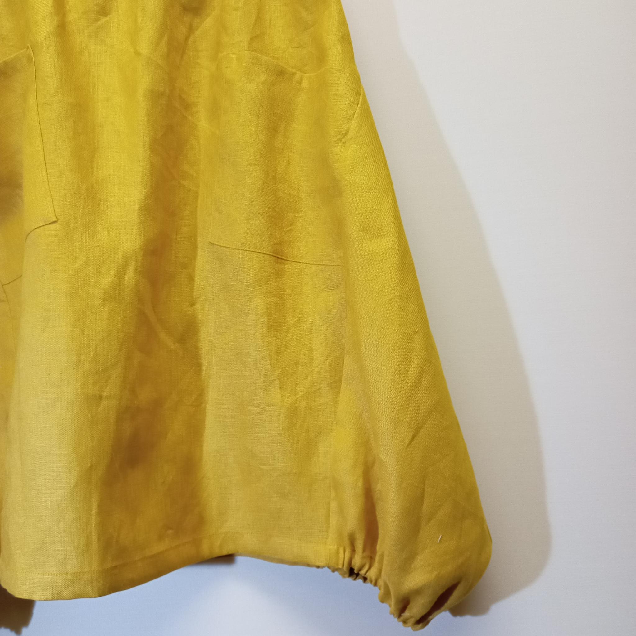 カラーリネン◆バルーンスカート◆マスタード◆M・L・LL（中厚、リネン100％） | 2枚目