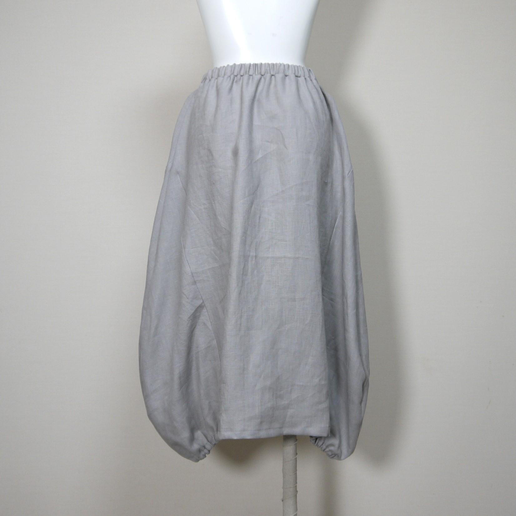 カラーリネン◆バルーンスカート　ロング◆グレージュ◆M・L・LL（中厚、リネン100％） | 9枚目