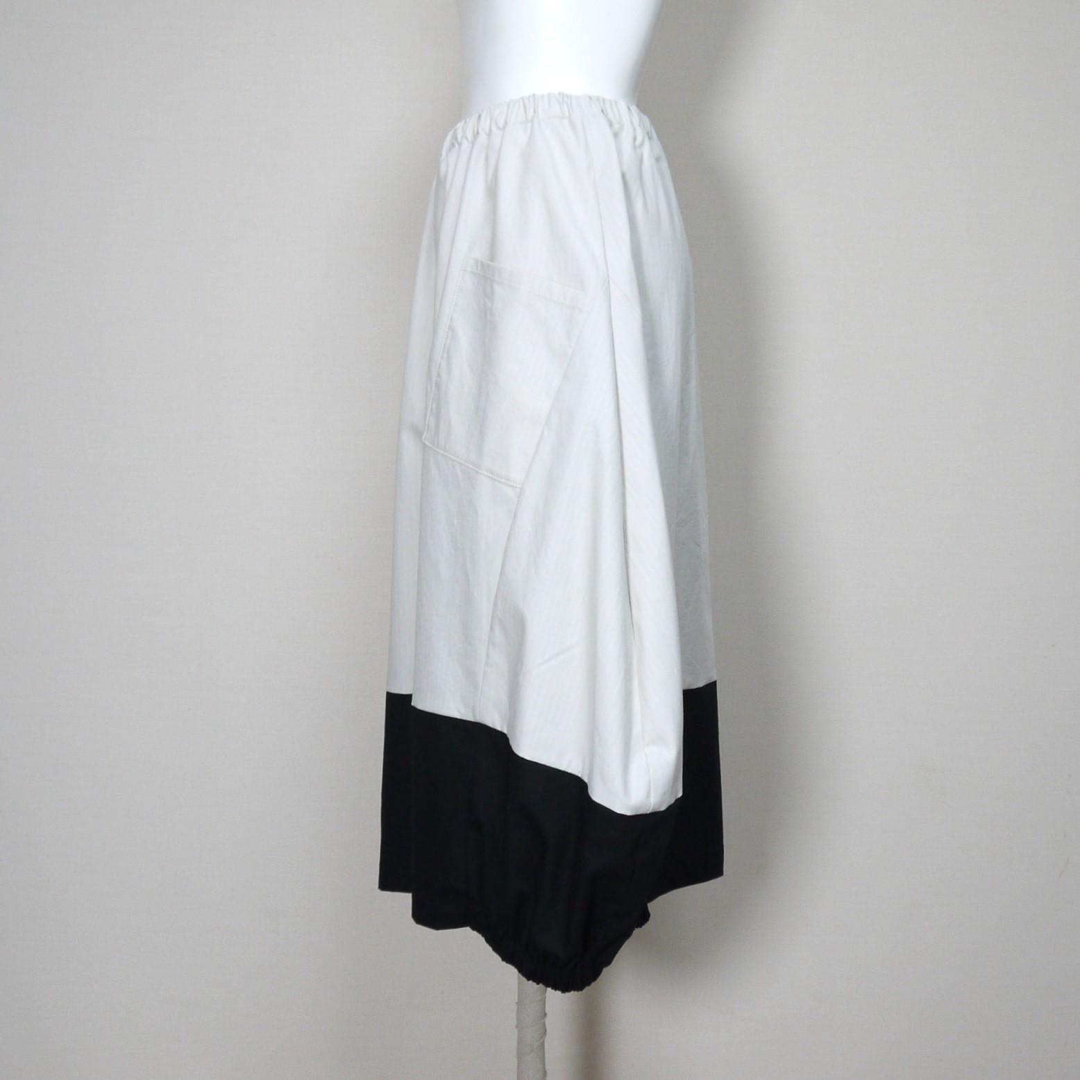 【リップクロス】バルーンスカート　ロング（ツートン）◆アイボリー×ブラック◆フリーサイズ（コットン100％） | 5枚目