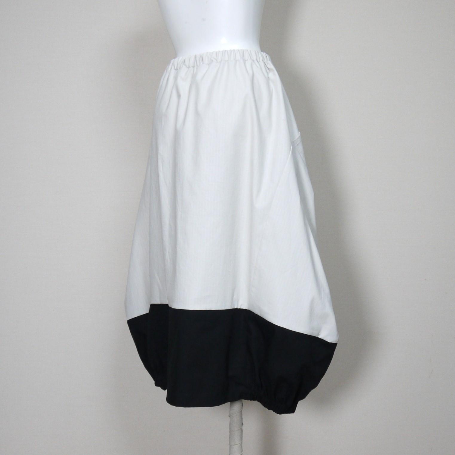 【リップクロス】バルーンスカート　ロング（ツートン）◆アイボリー×ブラック◆フリーサイズ（コットン100％） | 6枚目