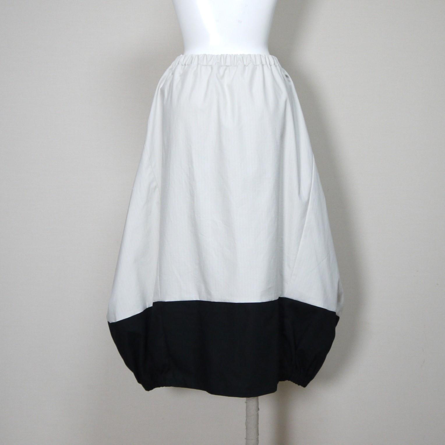 【リップクロス】バルーンスカート　ロング（ツートン）◆アイボリー×ブラック◆フリーサイズ（コットン100％） | 7枚目