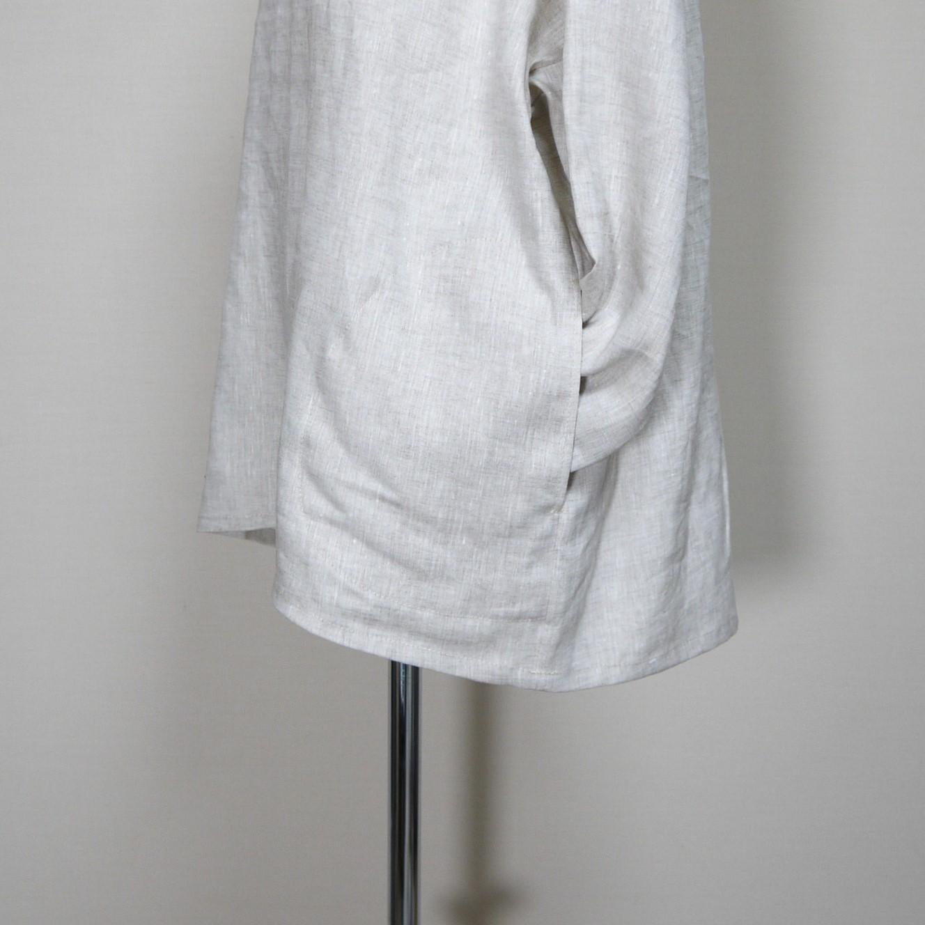 大人のシンプルパーカ【ナチュラルリネン ライト】◆生成り◆フリーサイズ(リネン100%) | 6枚目