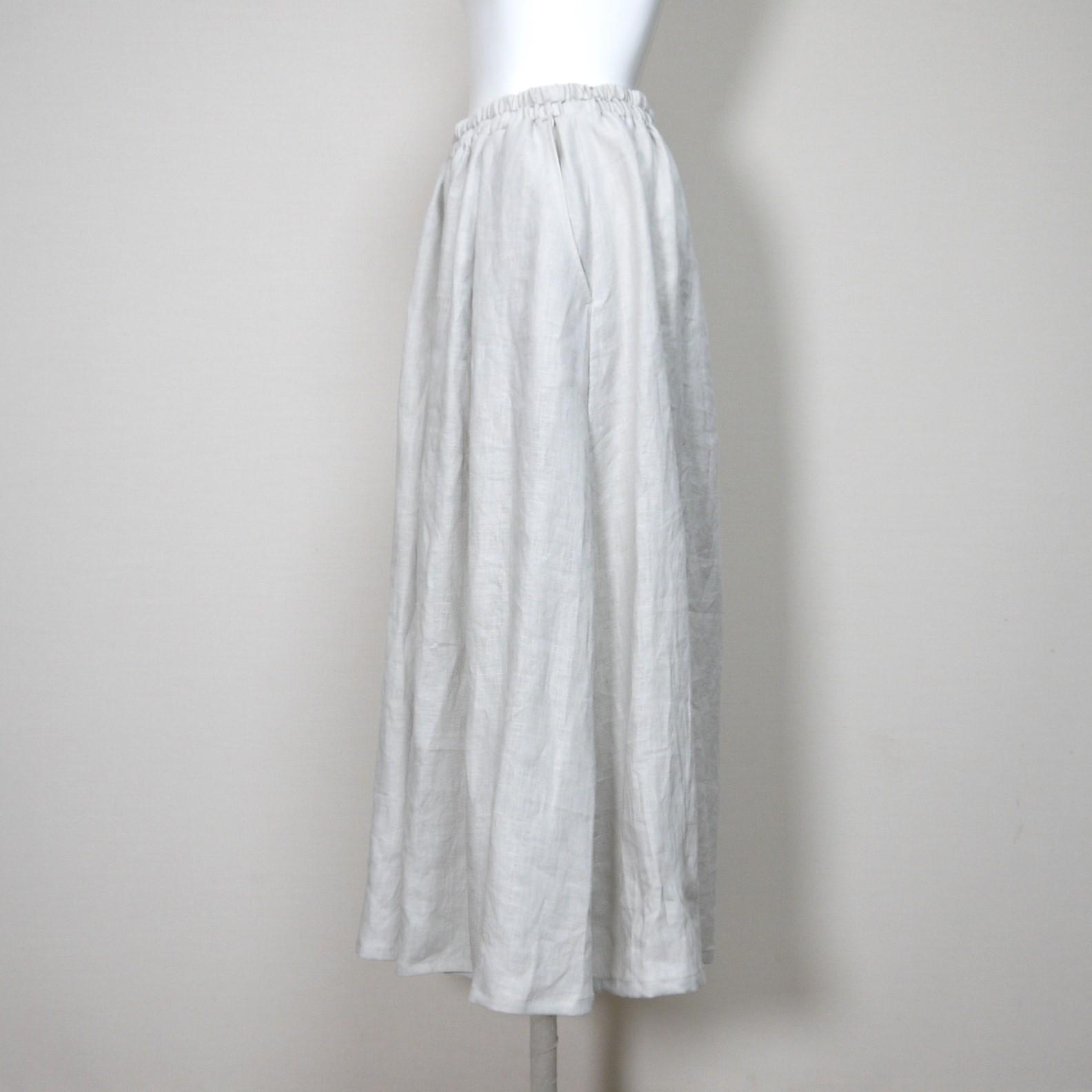 カラーリネン◆Aラインキュロット◆ナチュラル◆フリーサイズ(中厚、リネン100%) | 4枚目