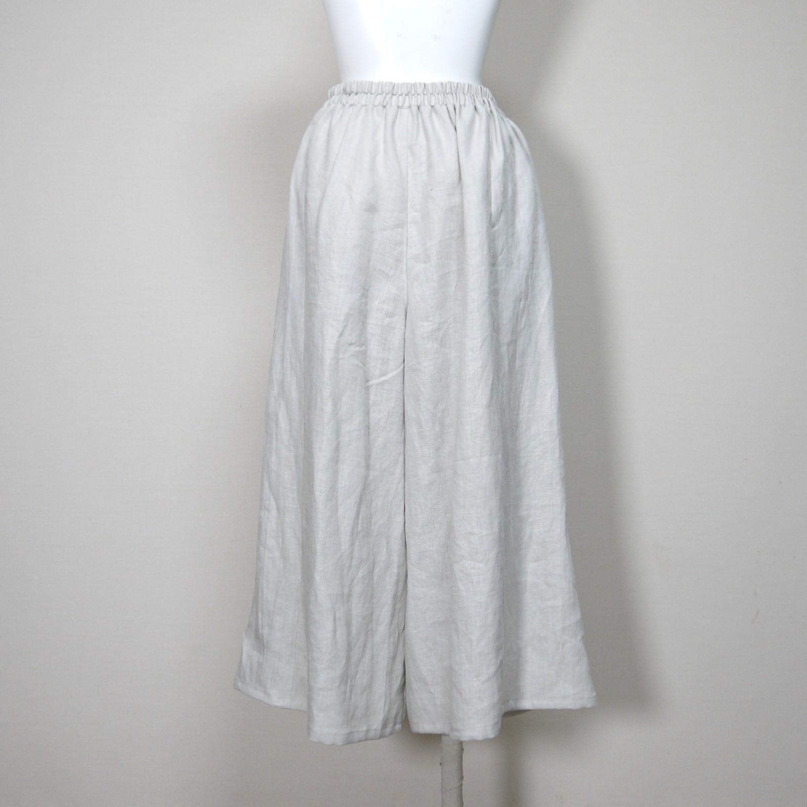 カラーリネン◆Aラインキュロット◆ナチュラル◆フリーサイズ(中厚、リネン100%) | 7枚目