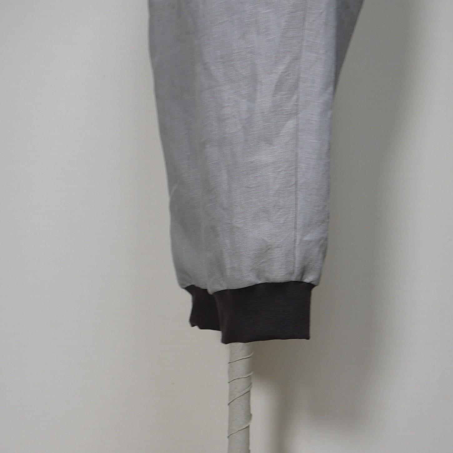 クロップドパンツ◆グレージュ(リブ:ブラウン)◆フリーサイズ◆カラーリネン(中厚、リネン100%) | 10枚目