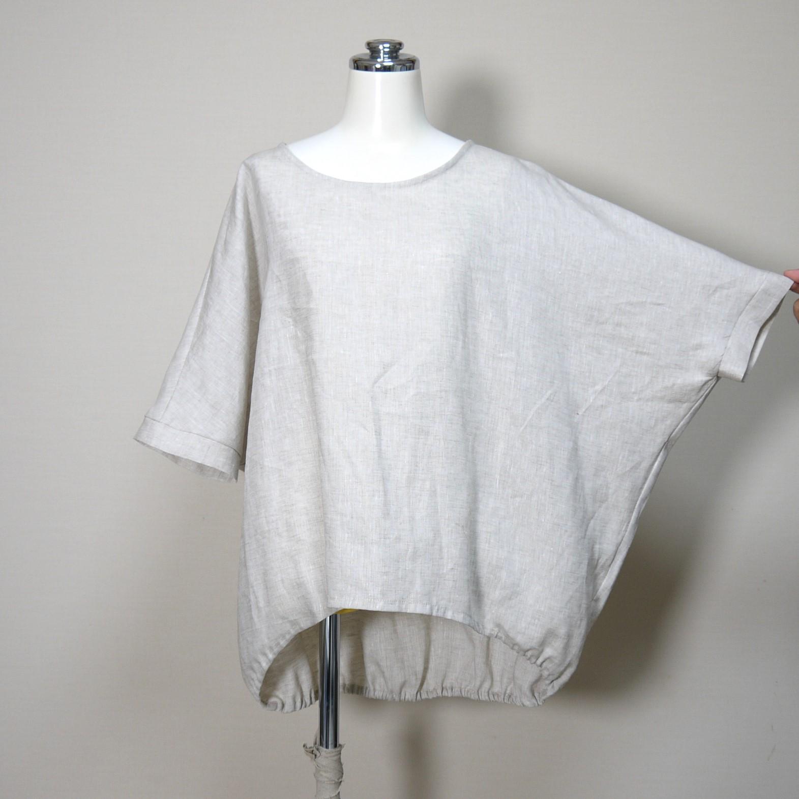 バルーンプルオーバー◆【ナチュラルリネン ライト】◆生成り◆フリーサイズ(リネン100%) | 3枚目