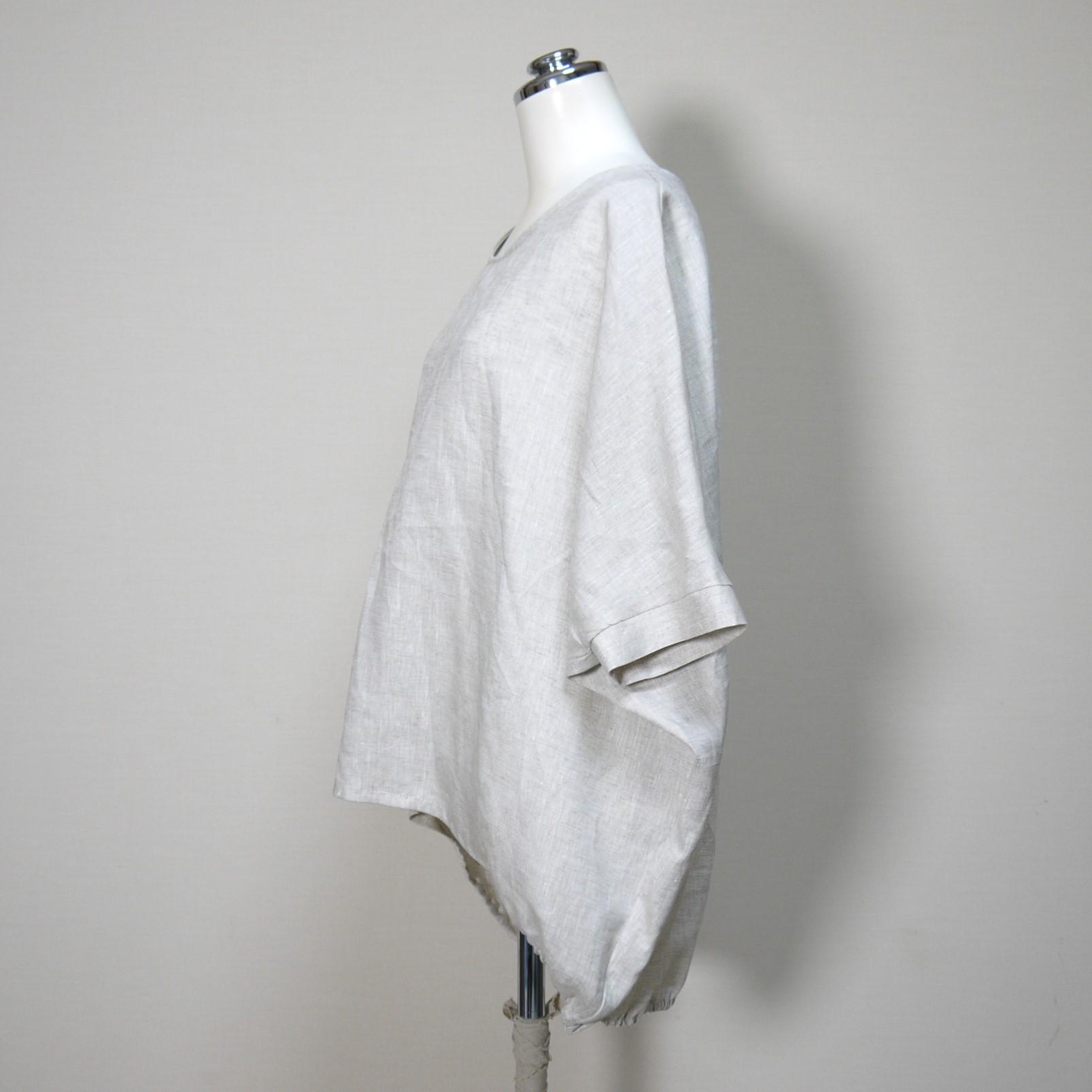 バルーンプルオーバー◆【ナチュラルリネン ライト】◆生成り◆フリーサイズ(リネン100%) | 4枚目