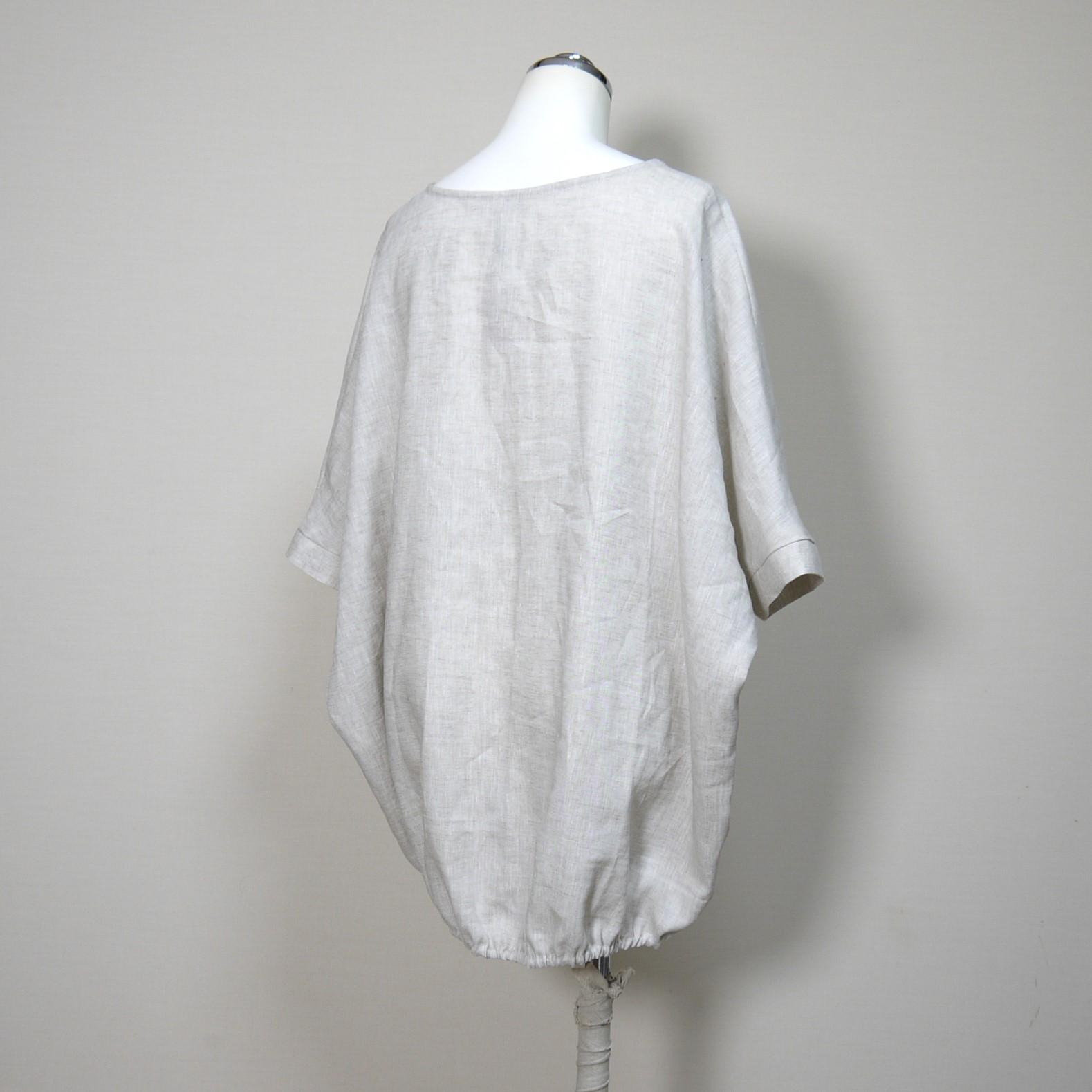 バルーンプルオーバー◆【ナチュラルリネン ライト】◆生成り◆フリーサイズ(リネン100%) | 5枚目