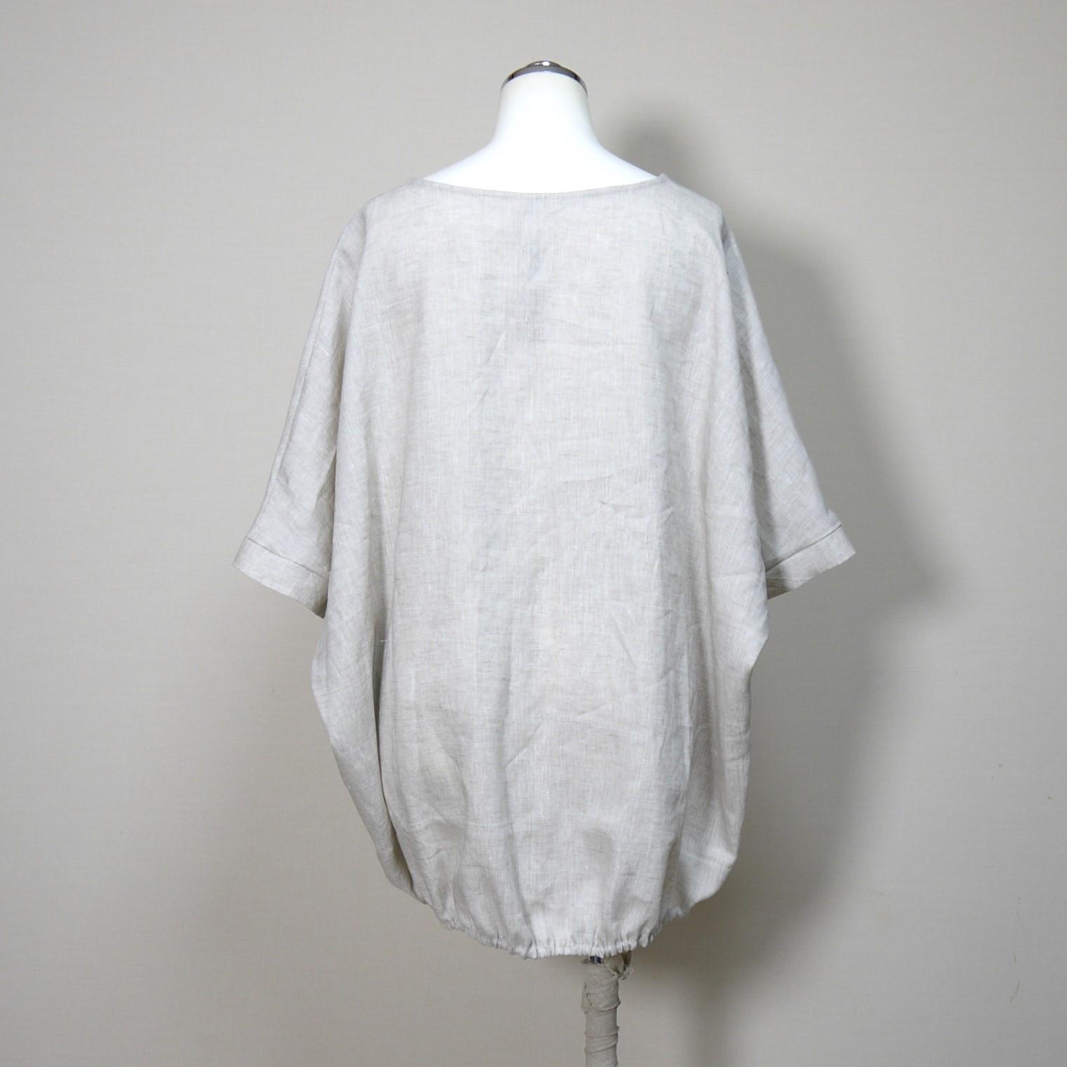 バルーンプルオーバー◆【ナチュラルリネン ライト】◆生成り◆フリーサイズ(リネン100%) | 6枚目