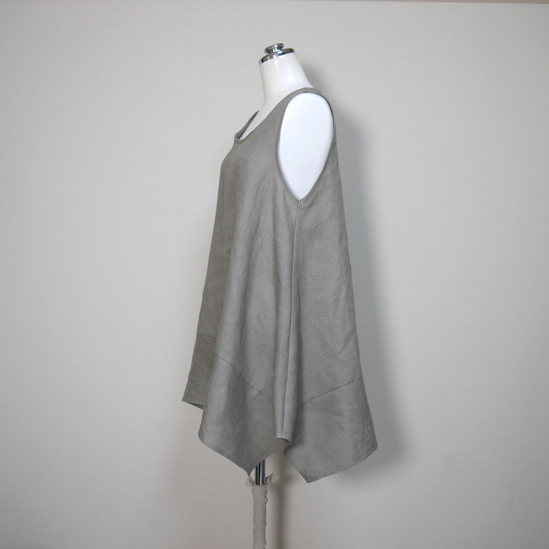 リネン◆フレアキャミ◆オールドカーキ◆S・M・Ⅼ・LL(中厚、リネン100%) | 5枚目