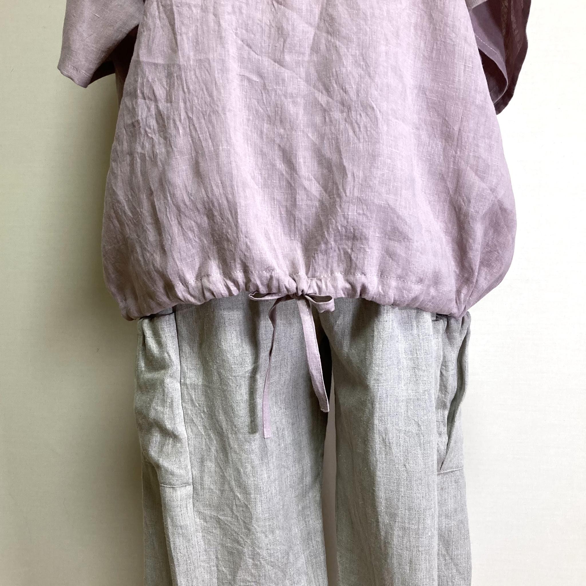 マリンシャツブラウス◆【ナチュラルリネン ライト】◆サクラ◆M・L・LL(リネン100%) | 5枚目