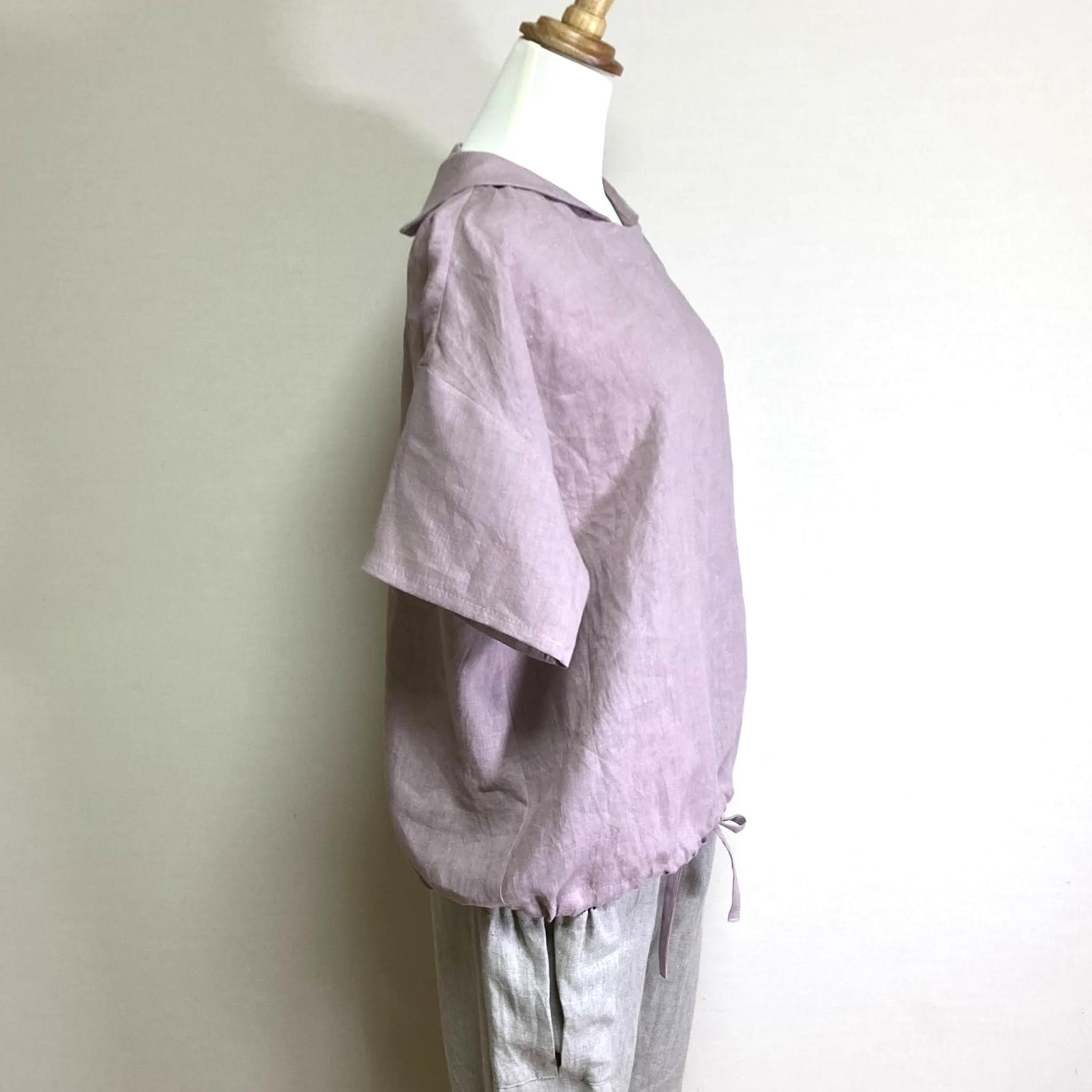 マリンシャツブラウス◆【ナチュラルリネン ライト】◆サクラ◆M・L・LL(リネン100%) | 6枚目