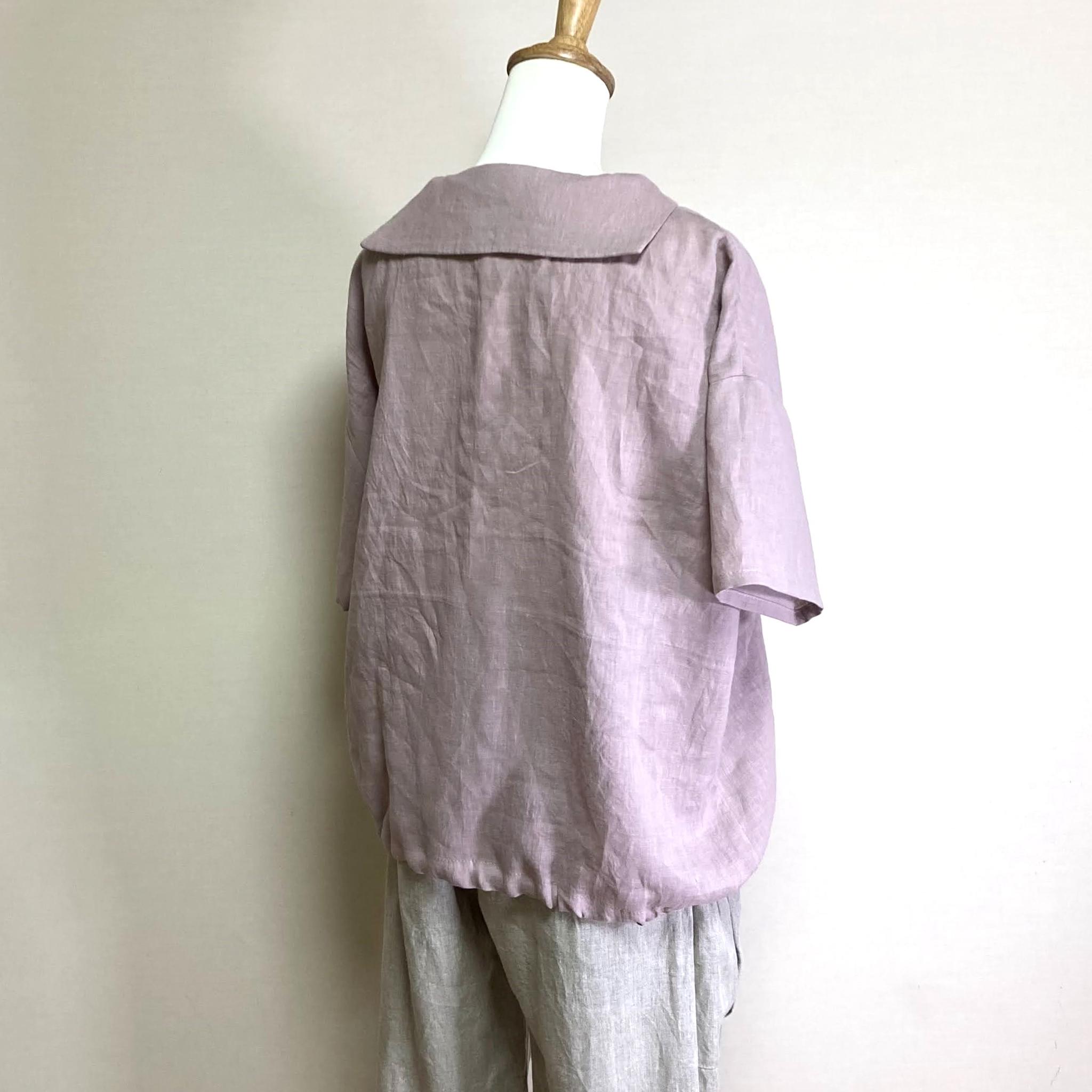 マリンシャツブラウス◆【ナチュラルリネン ライト】◆サクラ◆M・L・LL(リネン100%) | 7枚目