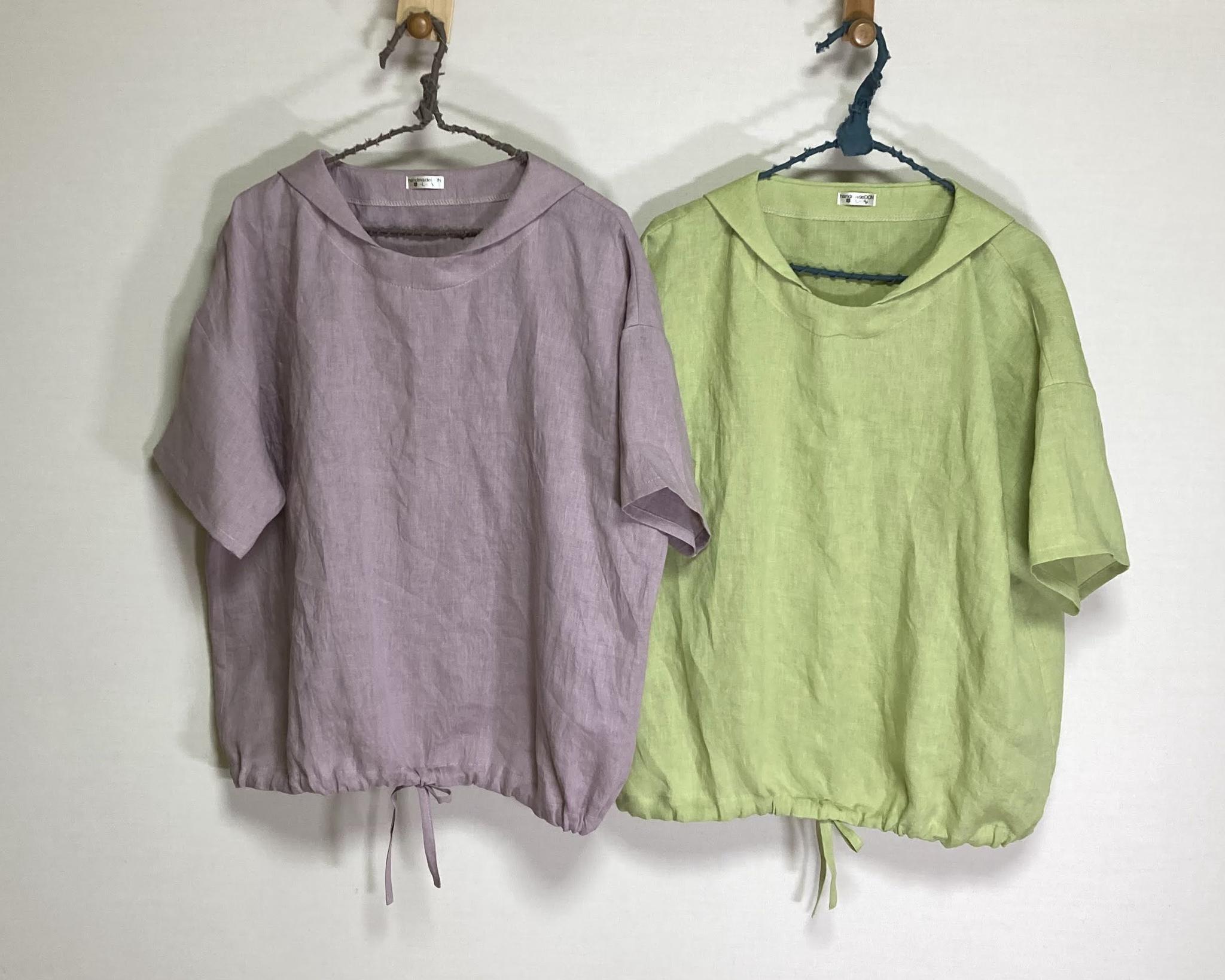 マリンシャツブラウス◆【ナチュラルリネン ライト】◆サクラ◆M・L・LL(リネン100%) | 9枚目