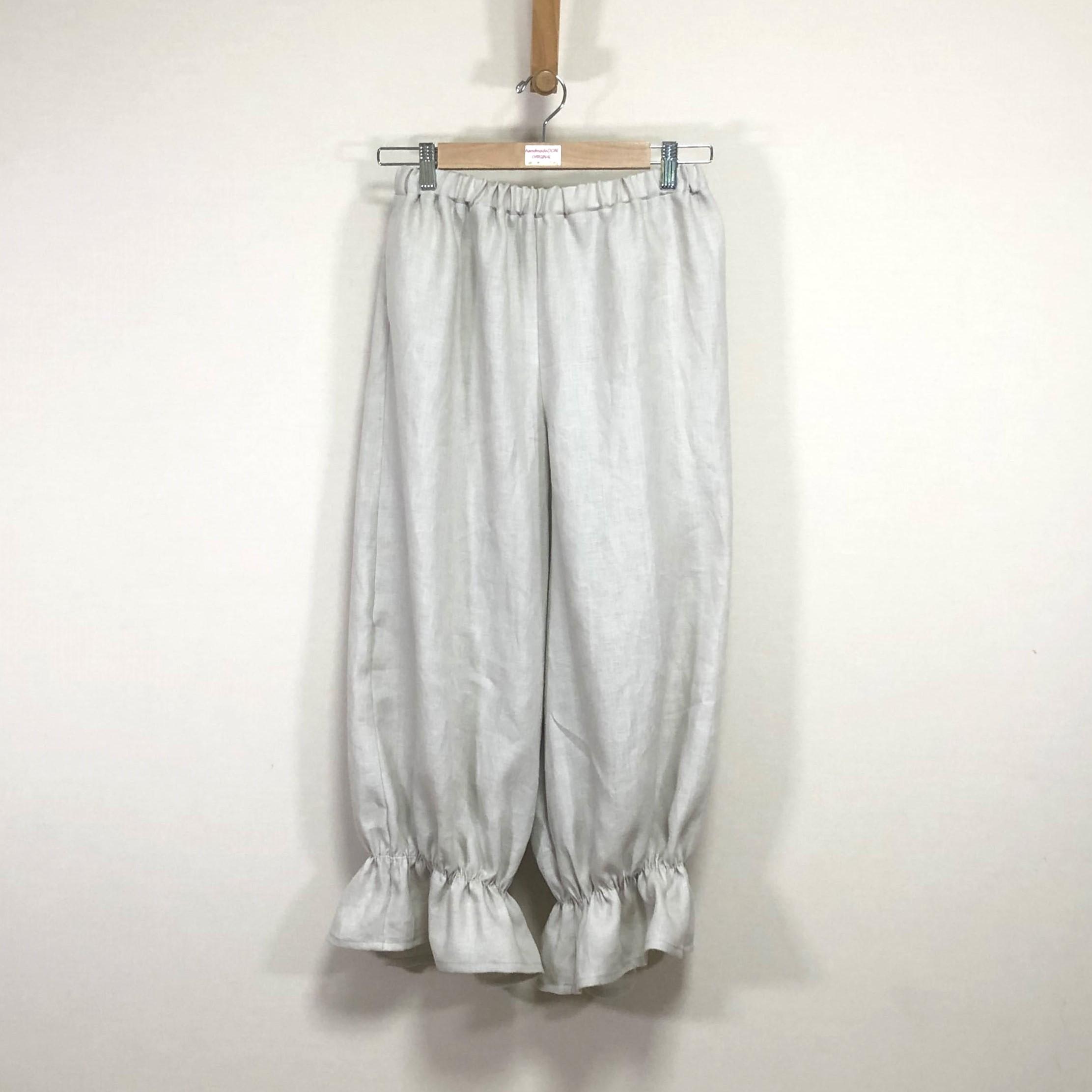 カラーリネン◆ゆるふわペチ ロング丈◆ナチュラル◆フリーサイズ(中厚、リネン100%)1枚目の画像