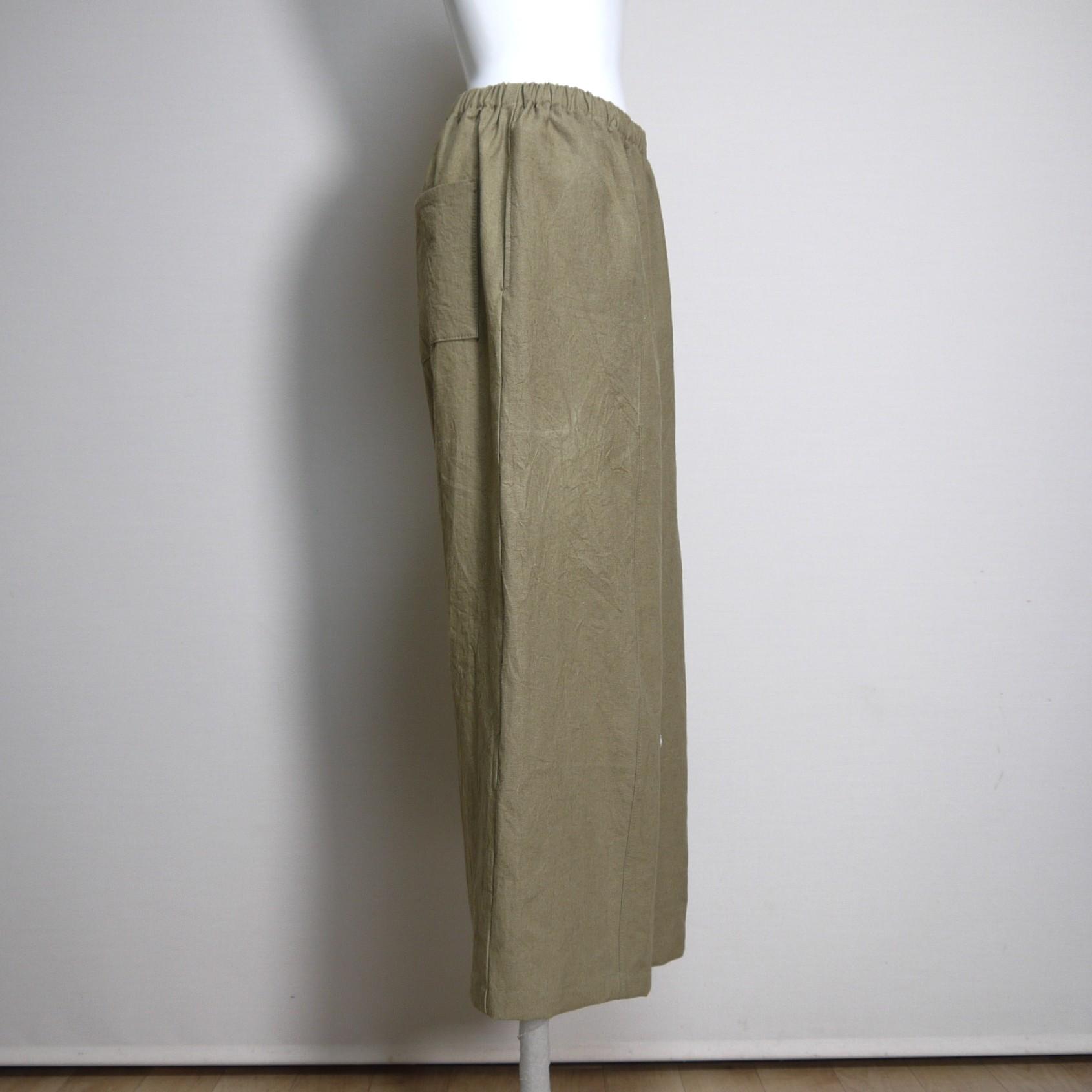 ハーフリネン★立体ワイドパンツ【ヴィンテージハーフ】モカベージュ◆フリーサイズ | 12枚目