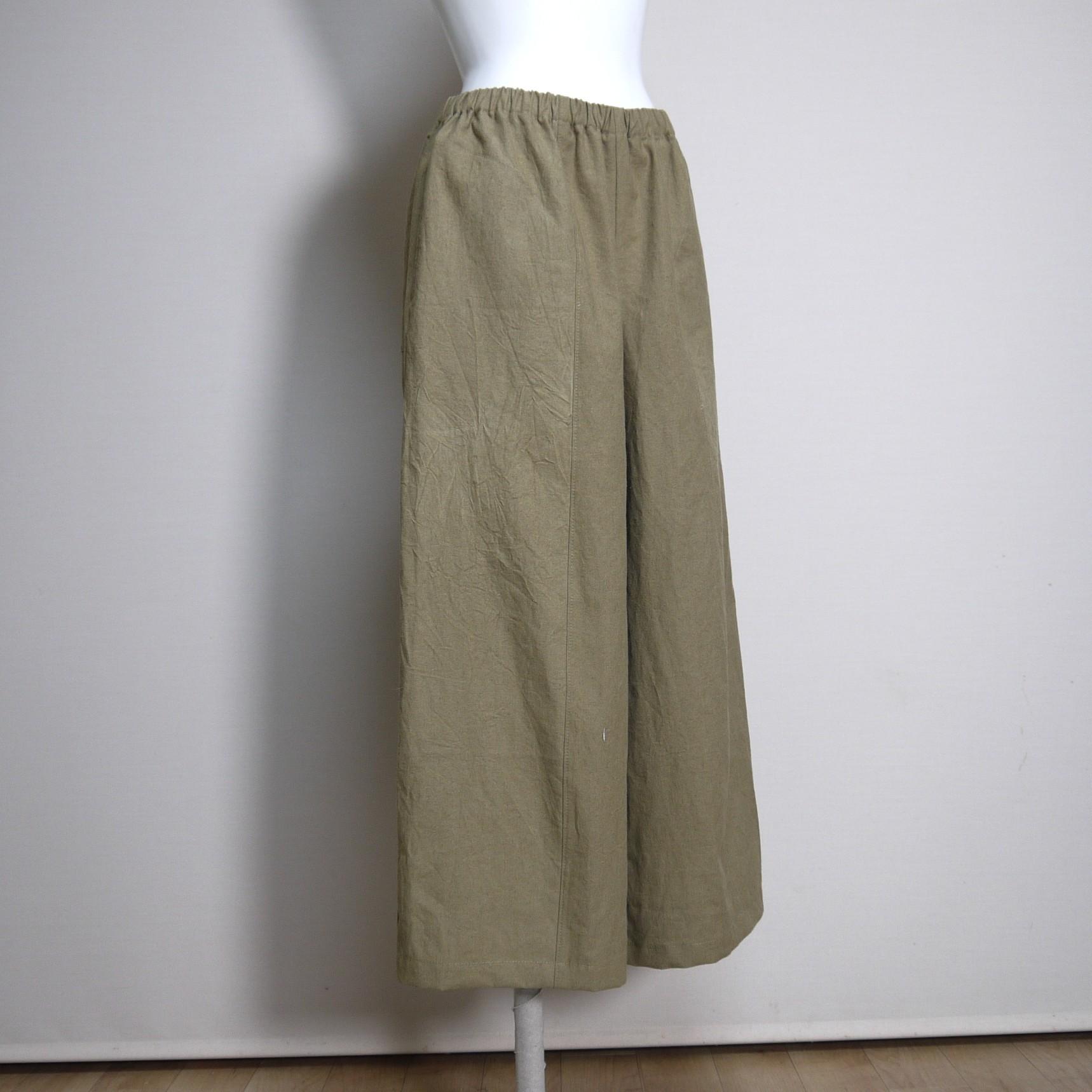 ハーフリネン★立体ワイドパンツ【ヴィンテージハーフ】モカベージュ◆フリーサイズ | 9枚目
