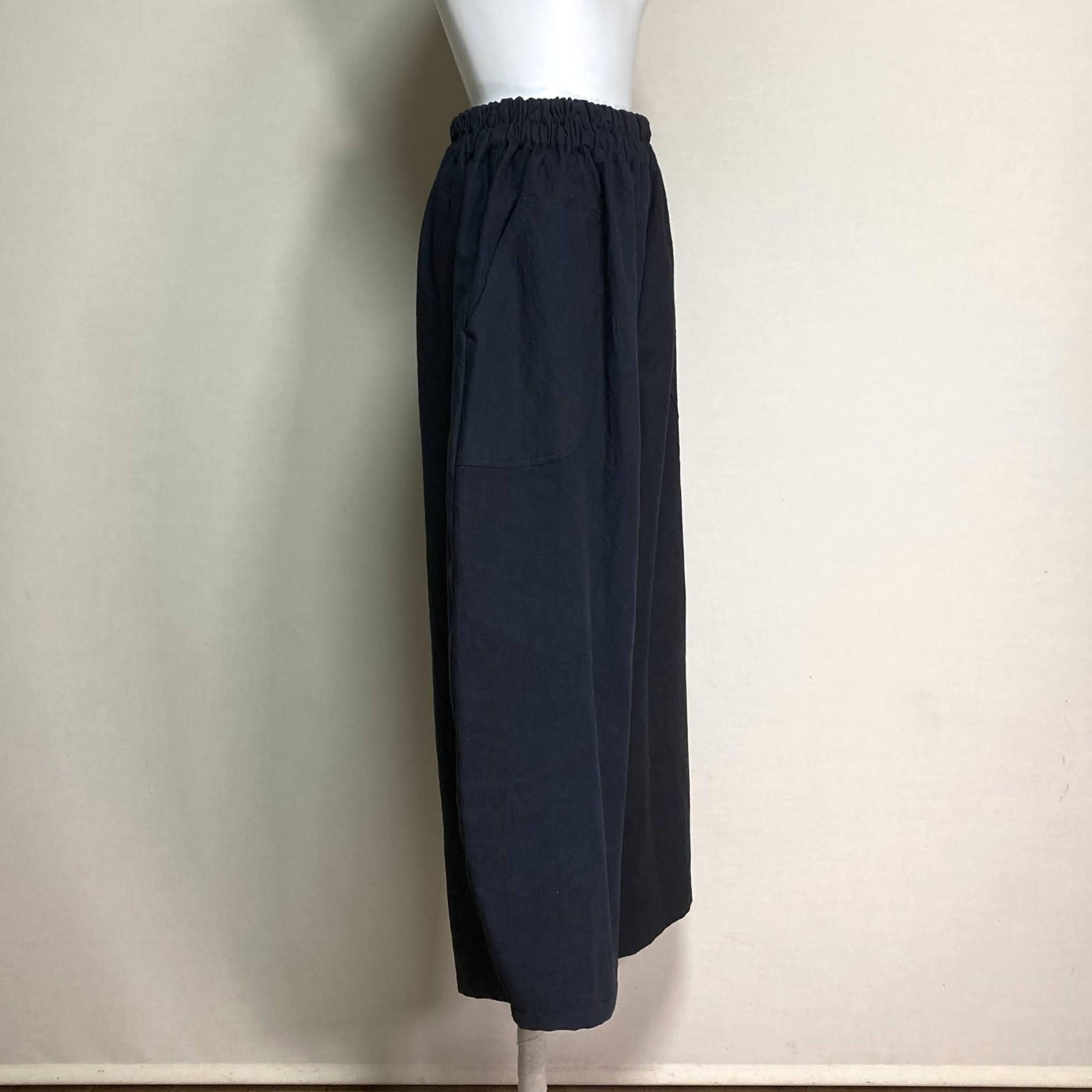 コクーンパンツ【ヴィンテージハーフ】スミクロ(ハーフリネン)◆フリーサイズ | 4枚目