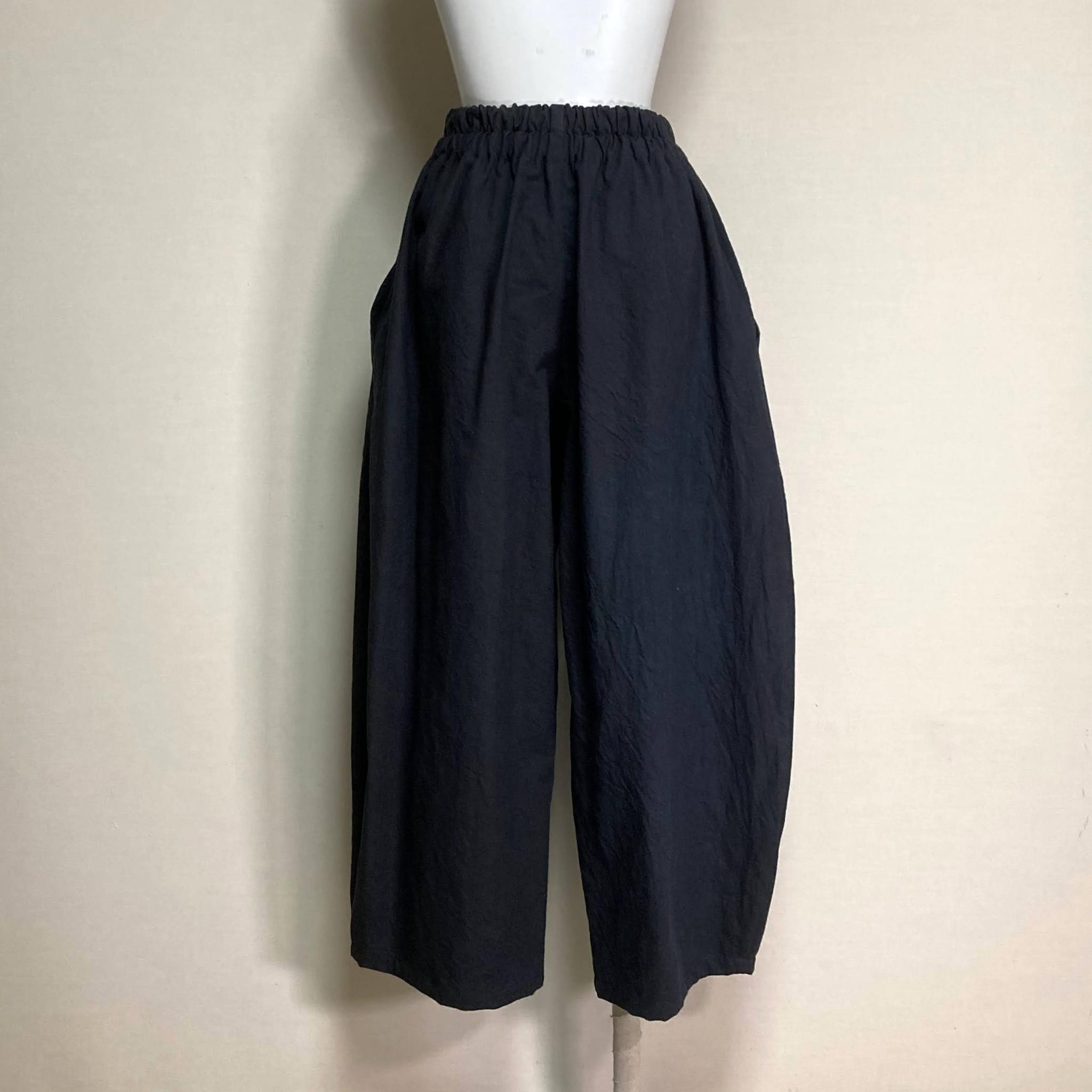 コクーンパンツ【ヴィンテージハーフ】スミクロ(ハーフリネン)◆フリーサイズ | 6枚目